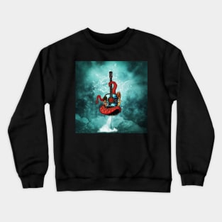 Awesome fantasy guitar with cute mermaids and tentacle Crewneck Sweatshirt